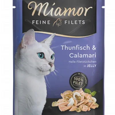 Miamor Feine Filets - mokra karma dla kota tuńczyk z kalmarami w galarecie 100g