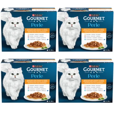 Gourmet Perle Karma dla dorosłych kotów soczyste mini fileciki w sosie 48x85 g