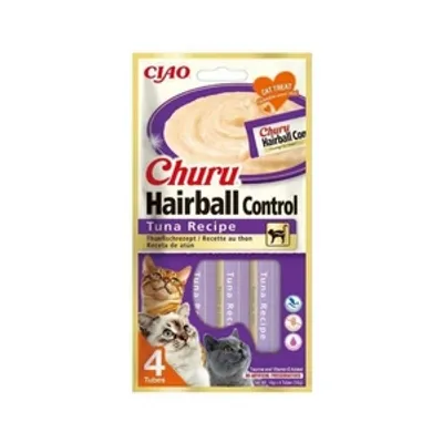 INABA  Churu Hairball przysmak dla kota o smaku tuńczyka 4x14g