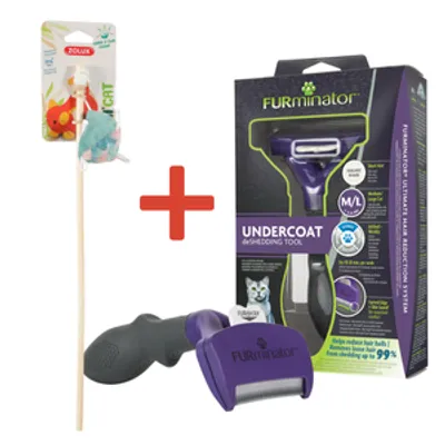 FURMINATOR dla kotów krótkowłosych - Large + Zabawka dla kota GRATIS!