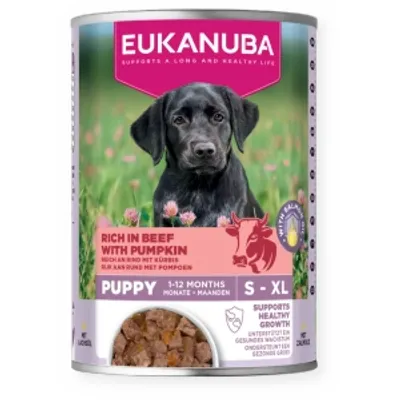 EUKANUBA Mokra karma dla szczeniąt, bogata w wołowinę i dynię 400 g