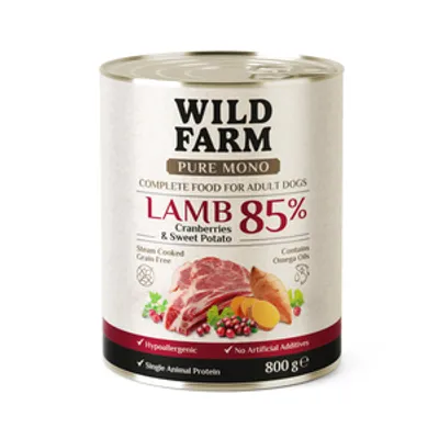 WILD FARM PURE MONO Lamb Cranberries and Sweet Potato 800g monoproteinowa karma dla psa