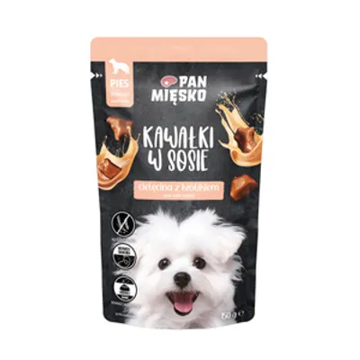 PAN MIĘSKO Kawałki w sosie Cielęcina z królikiem 150g dla psa