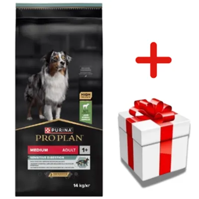 PRO PLAN Sensitive Digestion Medium Adult Karma dla psów bogata w jagnięcinę 14kg + NIESPODZIANKA DLA PSA GRATIS!!