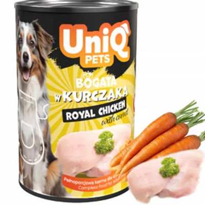 UNIQ PETS Mokra Karma dla psa ROYAL CHICKEN 375g kurczak