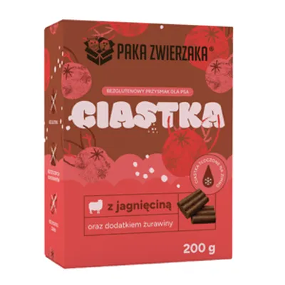 PAKA ZWIERZAKA-Ciastka Jagnięcina z żurawiną (200g)