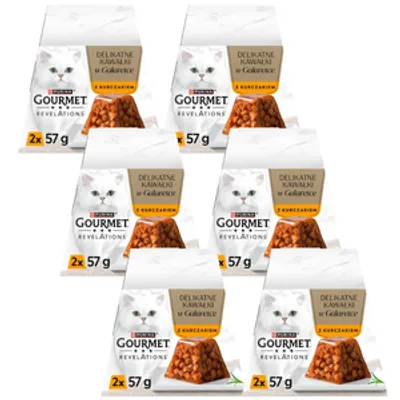 GOURMET Revelations Delikatne Kawałki w Galaretce z Kurczakiem 12x57g (6x2x57g)