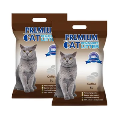 Premium Cat Żwirek Bentonitowy Zbrylający - Kawowy dla kota 2x5L