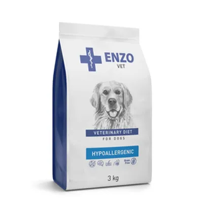ENZO VET HYPOALLERGENIC Dietetyczna, pełnoporcjowa sucha karma dla psów z nietolerancjami pokarmowymi i alergiami 3kg