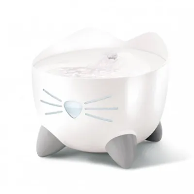 CATIT PIXI Fountain poidło dla kota z miską ze stali nierdzewnej 2,5l, 22x22x19,5 cm