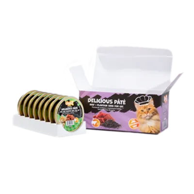 UNIQ PETS KARMA MOKRA DLA KOTA ROYAL BEEF pasztecik wołowy z nasionami babki lancetowatej 30 g x 8 szt