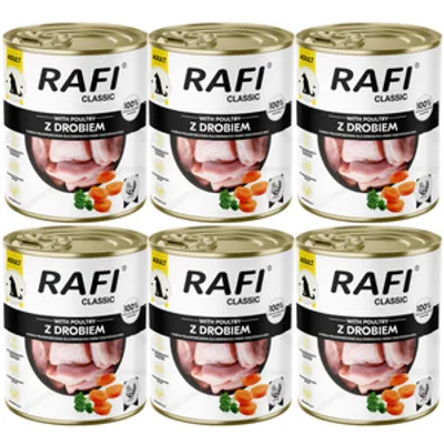 DOLINA NOTECI Mokra karma dla psa Rafi Classic z drobiem 6x800g