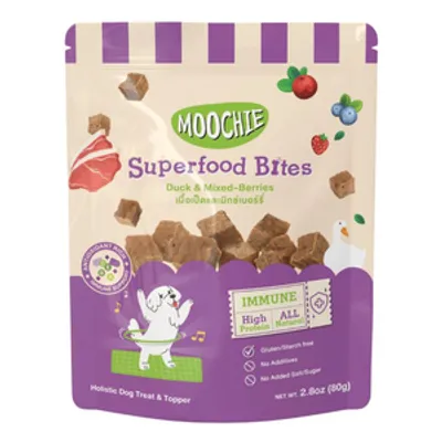 MOOCHIE Superfood Bites Duck & Mixed-Berries 40g smakołyki dla psa