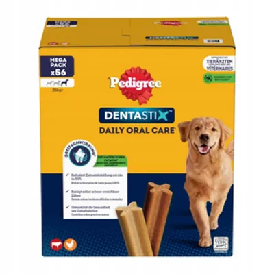 PEDIGREE DentaStix (duże rasy) przysmak dentystyczny dla psów 56 szt. - 8x270g