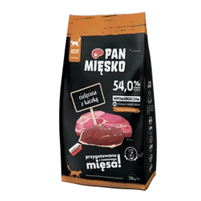 PAN MIĘSKO Cielęcina z kaczką M 1,6kg dla kota