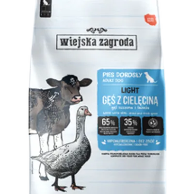 Wiejska Zagroda Karma sucha dla psa Light Gęsina z cielęciną (dorosły) 12kg