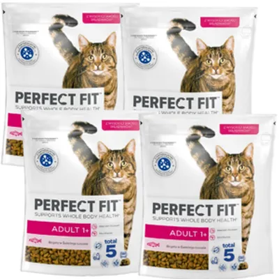 PERFECT FIT (Adult 1+) 4x750g Bogaty w łososia - sucha karma dla kota dorosłego