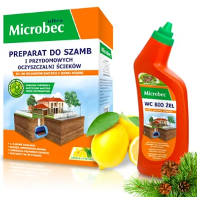 BROS MICROBEC 1,2 KG ULTRA CYTRYNA + BROS Microbec WC Bio Żel 750 ml