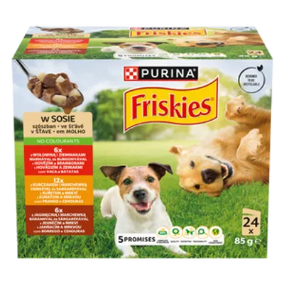 PURINA Friskies Karma dla dorosłych psów w sosie 24 x 85 g