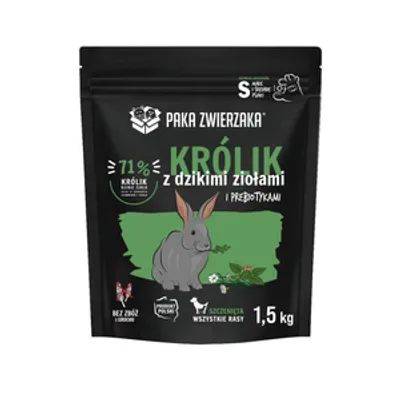 Paka Zwierzaka -Karma sucha SH Królik i dzikie zioła PUPPY 1kg opakowanie uszkodzone (824)