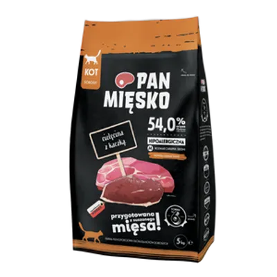 PAN MIĘSKO Cielęcina z kaczką M 5kg dla kota