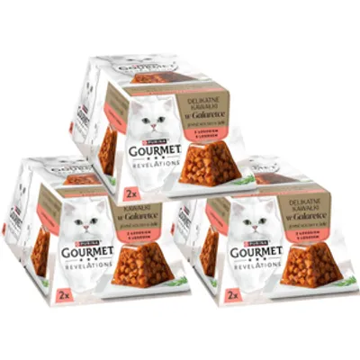 GOURMET Revelations Delikatne Kawałki w Galaretce z Łososiem 3x(2x57g)