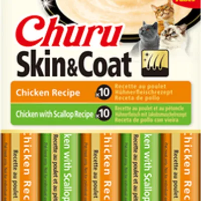 INABA Churu Skin & Coat dla kota o smaku kurczaka