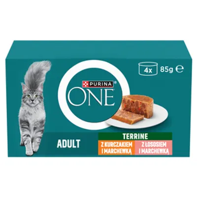 Purina One Adult Terrine Karma dla dorosłych kotów 4x85 g