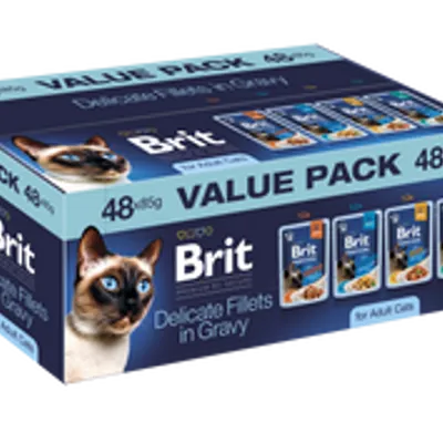Brit Premium by Nature Value Pack for Adult Cats 48x85g (Delicate Fillets in Gravy)