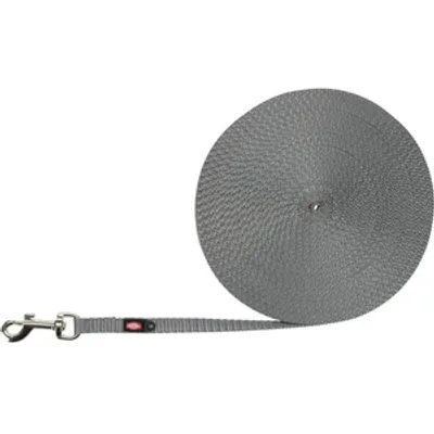TRIXIE Smycz treningowa dla małych psów, taśma parciana, XS–S: 15m/10mm, bardzo lekka, grafit
