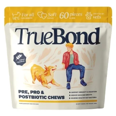 TrueBond Pre Pro & Postbiotic Chews - Zdrowy Brzuszek - 60 kęsów / 240g