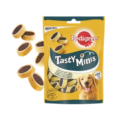 PEDIGREE® Tasty Minis 140g - przysmak dla dorosłych psów, o smaku wołowiny i sera