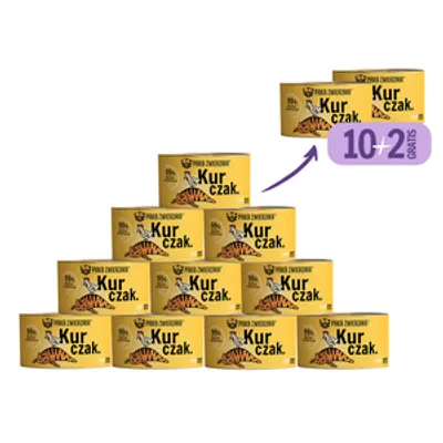 Paka Zwierzaka- karma mokra dla kota kurczak 10x200g+2 szt GRATIS !!!