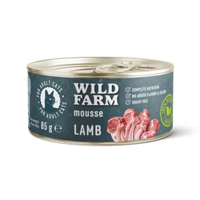 WILD FARM Mousse Lamb 85g - bezzbożowy mus dla kota