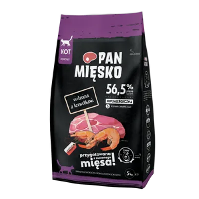 PAN MIĘSKO Cielęcina z krewetkami S 5kg dla kota