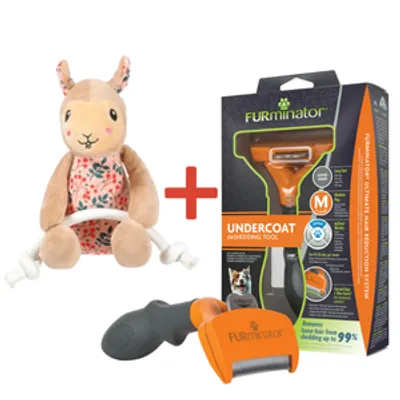 FURMINATOR dla psów długowłosych Medium + Zabawka dla psa GRATIS!