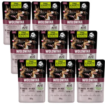PetRepublic karma dla psa z siekaną wołowiną w galaretce 9x500g