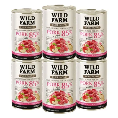 WILD FARM PURE MONO Pork Apple and Quinoa 6x400g monoproteinowa karma dla psa