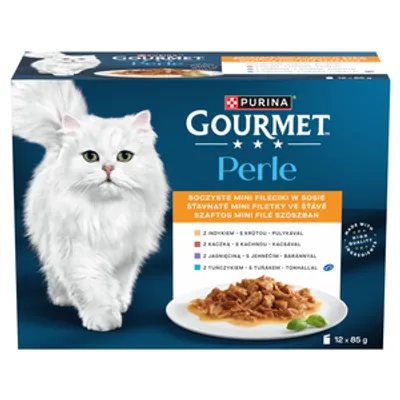 Gourmet Perle Karma dla dorosłych kotów soczyste mini fileciki w sosie 12x85 g