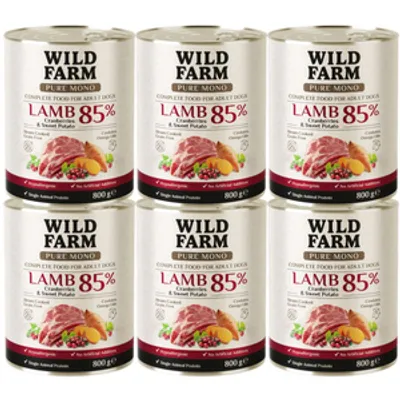 WILD FARM PURE MONO Lamb Cranberries and Sweet Potato 6x800g monoproteinowa karma dla psa