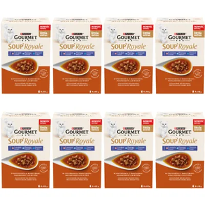 Gourmet Soup Royale Karma dla dorosłych kotów z łososiem płastugą dorszem 8x(6x45g)