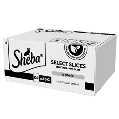 SHEBA Selection Select Slices Drobiowe Smaki saszetki 120x85 g – mokra karma pełnoporcjowa dla dorosłych kotów, w sosie
