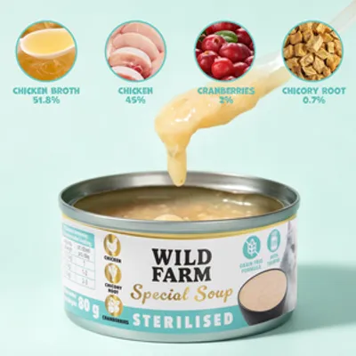 WILD FARM Special Soup 80g Sterilised – aromatyczna zupka - wsparcie prawidłowego nawodnienia