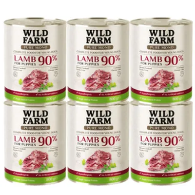 WILD FARM PURE MONO Lamb Puppy 6x800g monoproteinowa karma dla psa