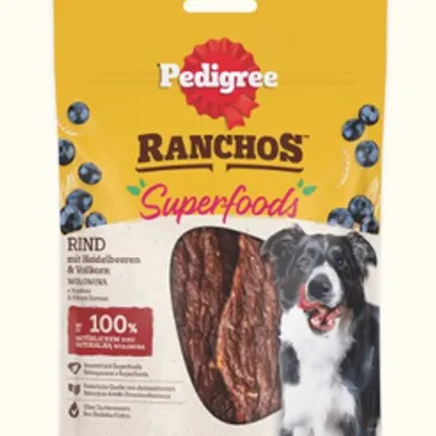 PEDIGREE® Ranchos™ Superfoods z wołowiną, jagodami i pełnym ziarnem 70g