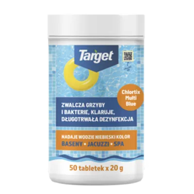 CHLORTIX MULTI BLUE - ZWALCZA GLONY I DEZYNFEKUJE WODĘ BASENOWĄ 1 KG (50 X 20 GR)
