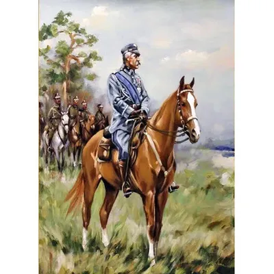 Wojciech kossak - józef piłsudski na kasztance - 60x90 cm - g16514