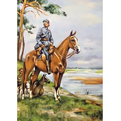 Marszałek piłsudski na kasztance - 80x120cm