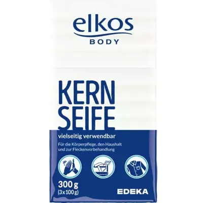 Elkos kernseife mydło szare w kostce 3 × 100 g