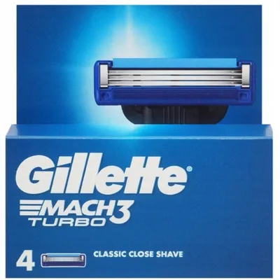 Gillette mach 3 turbo wymienne ostrza do maszynki do golenia 4 szt